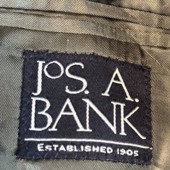 Jos A Bank Mens Herringbone Wool Olive Brown Suit Jacket Blazer 44XL Extra Long - Picture 16 of 16